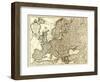 Europe - Panoramic Map-Lantern Press-Framed Art Print