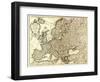 Europe - Panoramic Map-Lantern Press-Framed Art Print