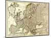 Europe - Panoramic Map-Lantern Press-Mounted Art Print