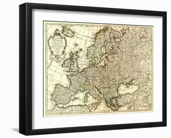 Europe - Panoramic Map-Lantern Press-Framed Art Print