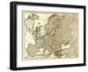 Europe - Panoramic Map-Lantern Press-Framed Art Print