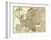 Europe - Panoramic Map-Lantern Press-Framed Art Print