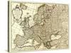 Europe - Panoramic Map-Lantern Press-Stretched Canvas