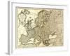 Europe - Panoramic Map-Lantern Press-Framed Art Print