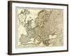 Europe - Panoramic Map-Lantern Press-Framed Art Print