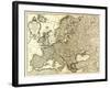 Europe - Panoramic Map-Lantern Press-Framed Art Print