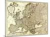 Europe - Panoramic Map-Lantern Press-Mounted Art Print