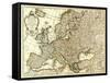 Europe - Panoramic Map-Lantern Press-Framed Stretched Canvas
