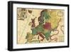 Europe - Panoramic Map-Lantern Press-Framed Art Print