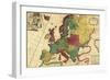 Europe - Panoramic Map-Lantern Press-Framed Art Print