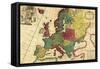 Europe - Panoramic Map-Lantern Press-Framed Stretched Canvas