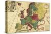 Europe - Panoramic Map-Lantern Press-Stretched Canvas