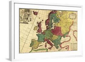 Europe - Panoramic Map-Lantern Press-Framed Art Print