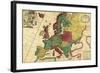 Europe - Panoramic Map-Lantern Press-Framed Art Print