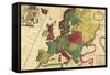 Europe - Panoramic Map-Lantern Press-Framed Stretched Canvas