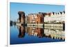 Europe, Poland, Gdansk, Canal Side Houses and Gdansk Crane-Christian Kober-Framed Photographic Print