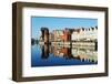 Europe, Poland, Gdansk, Canal Side Houses and Gdansk Crane-Christian Kober-Framed Photographic Print