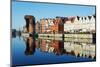 Europe, Poland, Gdansk, Canal Side Houses and Gdansk Crane-Christian Kober-Mounted Photographic Print