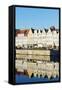 Europe, Poland, Gdansk, Canal Side Houses-Christian Kober-Framed Stretched Canvas