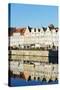 Europe, Poland, Gdansk, Canal Side Houses-Christian Kober-Stretched Canvas