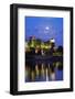 Europe, Poland, Malopolska, Krakow, Full Moon over Wawel Hill Castle and Cathedral-Christian Kober-Framed Photographic Print