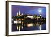 Europe, Poland, Malopolska, Krakow, Full Moon over Wawel Hill Castle and Cathedral-Christian Kober-Framed Photographic Print