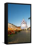 Europe, Poland, Rzeszow, Rynek Town Square, Neo-Gothic Style Town Hall-Christian Kober-Framed Stretched Canvas