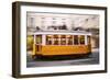 Europe, Portugal, Lisbon, a Speeding Tram (Streetcar) in the City Center-Alex Robinson-Framed Photographic Print