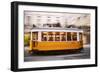 Europe, Portugal, Lisbon, a Speeding Tram (Streetcar) in the City Center-Alex Robinson-Framed Photographic Print