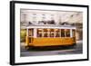 Europe, Portugal, Lisbon, a Speeding Tram (Streetcar) in the City Center-Alex Robinson-Framed Photographic Print