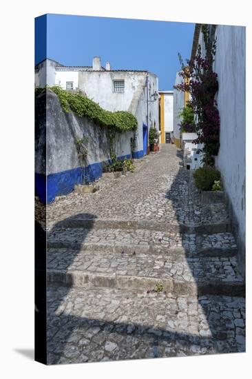 Europe, Portugal, Obidos, Cobblestone Street-Lisa S. Engelbrecht-Stretched Canvas