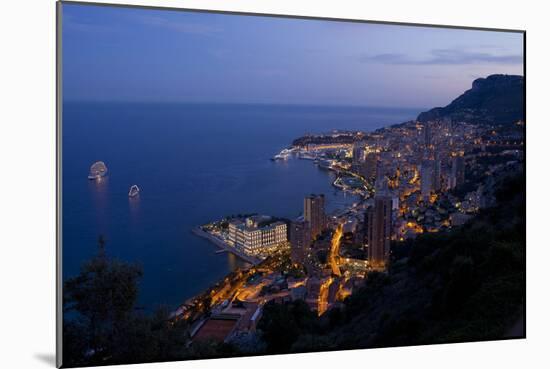 Europe, Principality Monaco, Monte Carlo, Town View, Evening-Chris Seba-Mounted Photographic Print