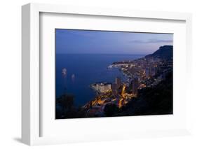 Europe, Principality Monaco, Monte Carlo, Town View, Evening-Chris Seba-Framed Photographic Print