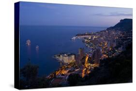 Europe, Principality Monaco, Monte Carlo, Town View, Evening-Chris Seba-Stretched Canvas