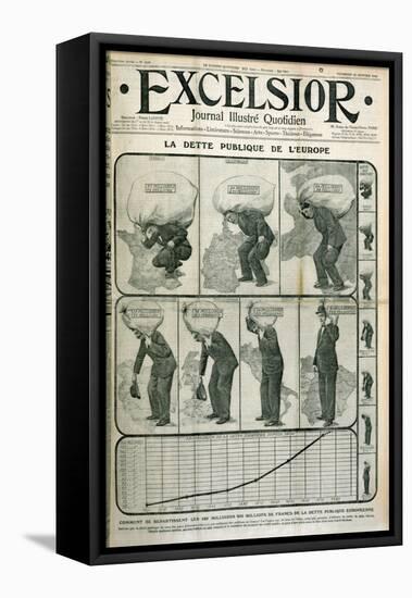 Europe's Public Debt', cover of 'Excelsior' Magazine, 23rd January 1914-null-Framed Stretched Canvas