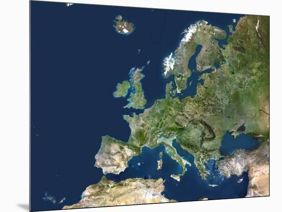 Europe, Satellite Image-PLANETOBSERVER-Mounted Photographic Print