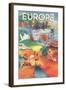 Europe, Scenes of the Continent-null-Framed Art Print