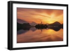 Europe, Sloevnia, Bled - Lake Bled A Sunrise-Aliaume Chapelle-Framed Photographic Print