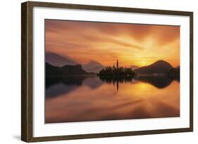 Europe, Sloevnia, Bled - Lake Bled A Sunrise-Aliaume Chapelle-Framed Photographic Print