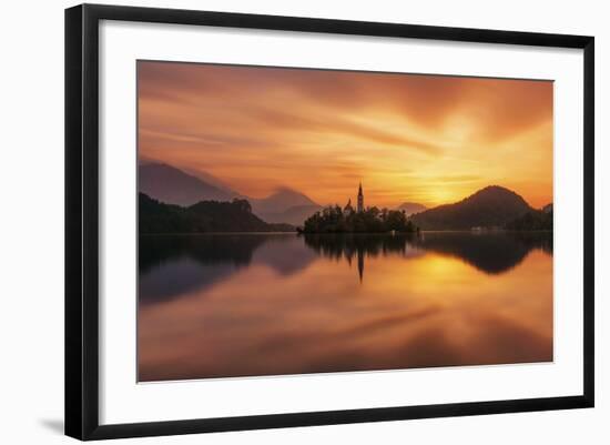 Europe, Sloevnia, Bled - Lake Bled A Sunrise-Aliaume Chapelle-Framed Photographic Print