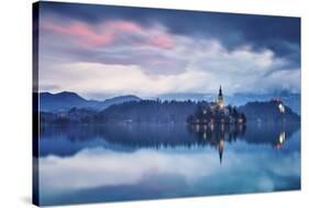 Europe, Slovenia, Upper Carniola. The lake of Bled at dawn-ClickAlps-Stretched Canvas