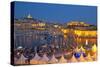 Europe, South of France, Provence, Marseille, Vieux Port Harbour, Celebration, Dusk-Chris Seba-Stretched Canvas