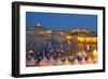 Europe, South of France, Provence, Marseille, Vieux Port Harbour, Celebration, Dusk-Chris Seba-Framed Premium Photographic Print