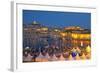 Europe, South of France, Provence, Marseille, Vieux Port Harbour, Celebration, Dusk-Chris Seba-Framed Photographic Print