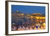 Europe, South of France, Provence, Marseille, Vieux Port Harbour, Celebration, Dusk-Chris Seba-Framed Photographic Print