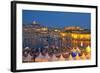 Europe, South of France, Provence, Marseille, Vieux Port Harbour, Celebration, Dusk-Chris Seba-Framed Photographic Print