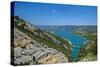 Europe, South of France, Provence, Verdon Gorge, Lake Lac Ste. Croix-Chris Seba-Stretched Canvas