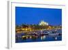 Europe, Spain, Balearic Islands, Island Majorca, Capital of Palma, Harbour, Cathedral, Dusk-Chris Seba-Framed Photographic Print