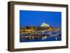 Europe, Spain, Balearic Islands, Island Majorca, Capital of Palma, Harbour, Cathedral, Dusk-Chris Seba-Framed Photographic Print