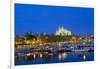 Europe, Spain, Balearic Islands, Island Majorca, Capital of Palma, Harbour, Cathedral, Dusk-Chris Seba-Framed Photographic Print